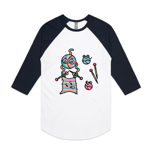 Knitted into a Corner - AS Colour - 3/4 Raglan Baseball Sleeve Tee Thumbnail