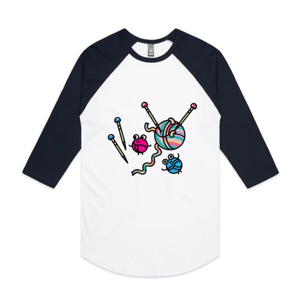 Knitter Critter - AS Colour - 3/4 Raglan Baseball Sleeve Tee Thumbnail