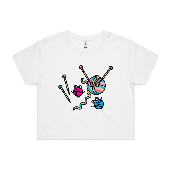 Knitter Critter - AS Colour - Women's Crop Tee Thumbnail