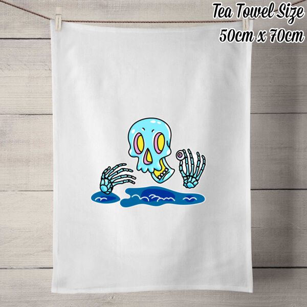 No Eye, Dear! - 100% Linen Tea Towel - Off White Thumbnail