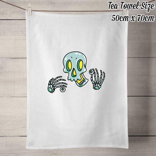 Eye Scream! - 100% Linen Tea Towel - Off White Thumbnail