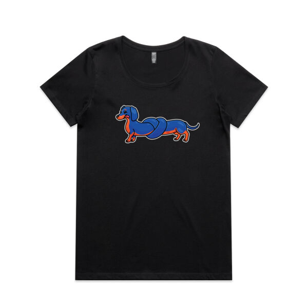 Sausage Dog - Pretzel Black & Tan - AS Colour - Women's Maple Scoop Tee Thumbnail