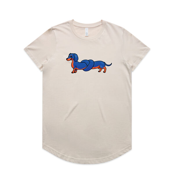 Sausage Dog - Pretzel Black & Tan - AS Colour - Women's Maple Curve Tee Thumbnail