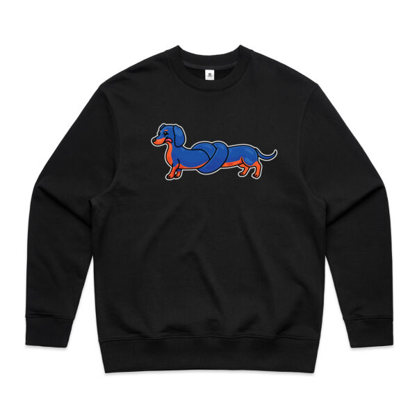 Sausage Dog - Pretzel Black & Tan - AS Colour - Men's Heavy Crew Thumbnail