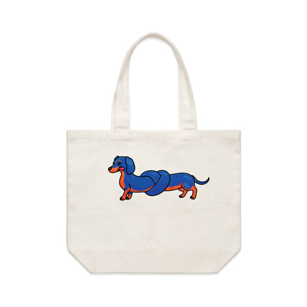 Sausage Dog - Pretzel Black & Tan - AS Colour Shoulder Tote Bag Thumbnail