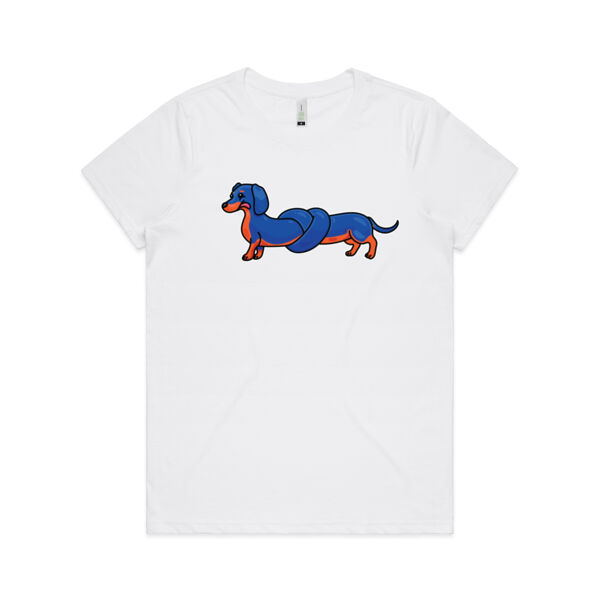 Sausage Dog - Pretzel Black & Tan - AS Colour - Women's  Maple ORGANIC Tee Thumbnail