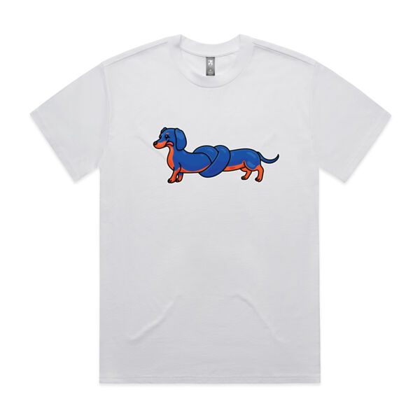 Sausage Dog - Pretzel Black & Tan - AS Colour - Men's Heavy Tee Thumbnail