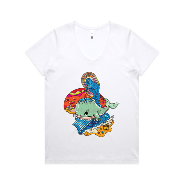 A Whale of a Time - AS Colour - Women's Maple V Neck Tee Thumbnail