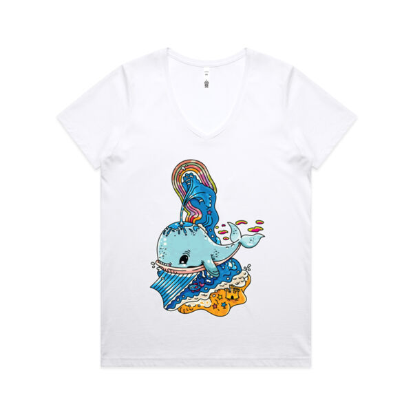 A Whale of a Time - Blue Version - AS Colour - Women's Maple V Neck Tee Thumbnail