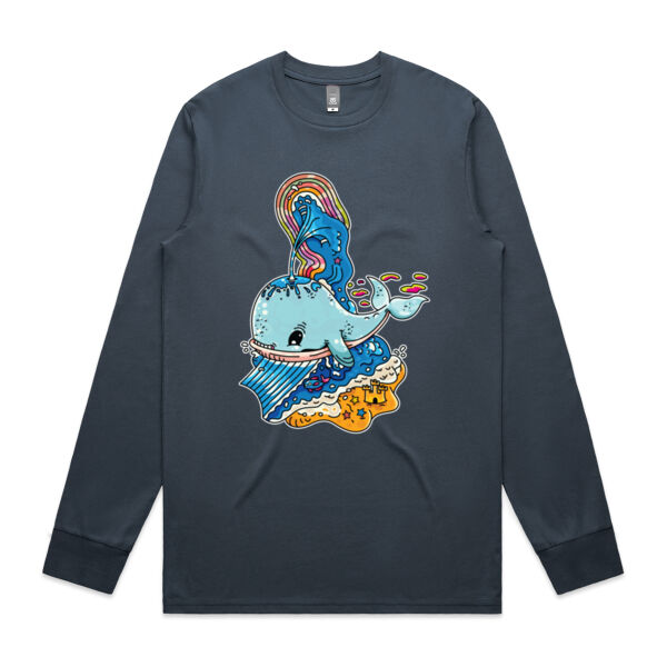 A Whale of a Time - Blue Version - AS Colour -  Men's Staple L/S Tee  Thumbnail