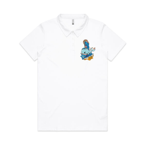 A Whale of a Time - Blue Version - AS Colour - Amy Womens Polo Shirt Thumbnail