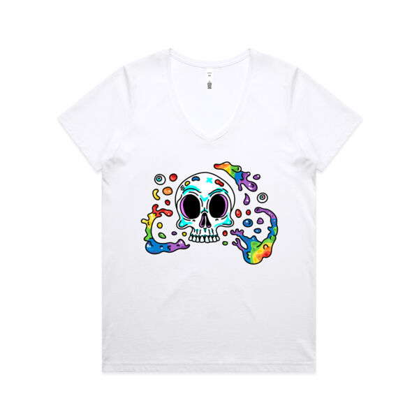 Skull Splash - AS Colour - Women's Maple V Neck Tee Thumbnail