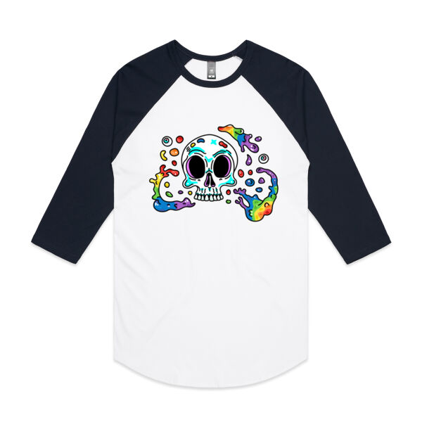 Skull Splash - AS Colour - 3/4 Raglan Baseball Sleeve Tee Thumbnail