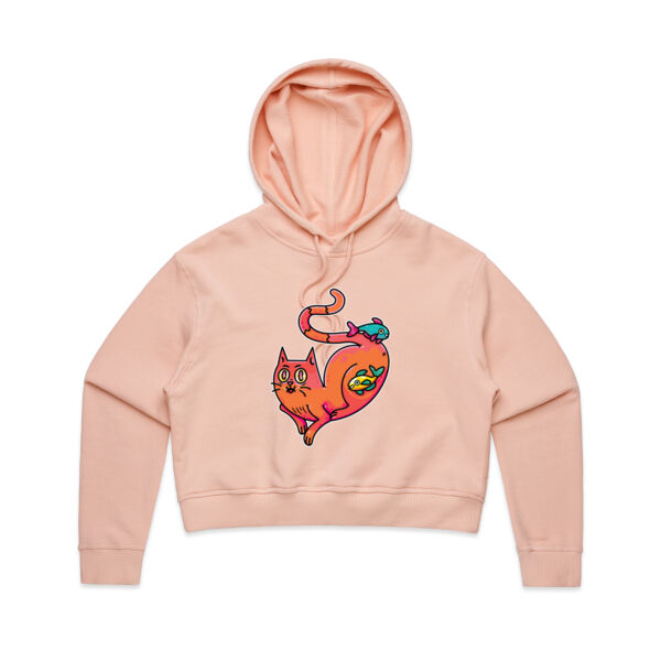 Purrfect Friendships - AS Colour - Women's Crop Hood Thumbnail