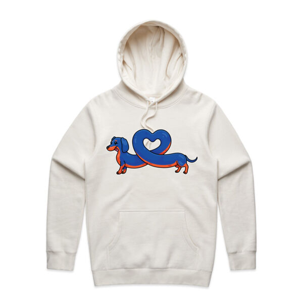 Sausage Dog - Stretch Heart - Black & Tan - AS Colour - Organic Stencil Hood Thumbnail