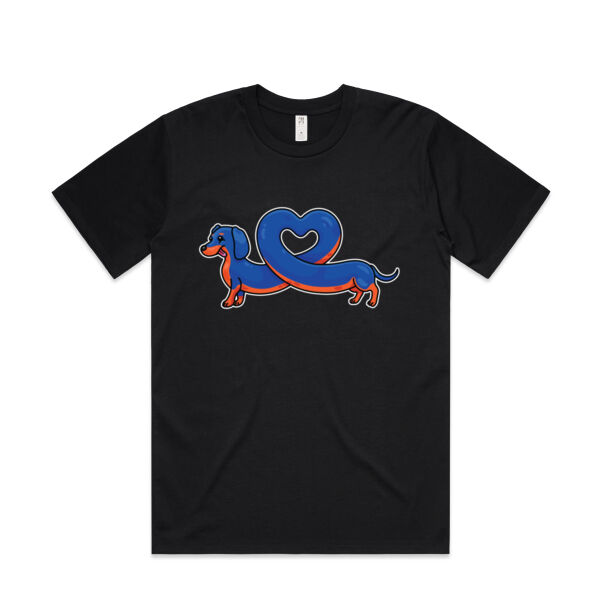 Sausage Dog - Stretch Heart - Black & Tan - AS Colour - Mens Classic Minus Tee Thumbnail