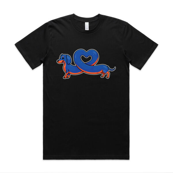 Sausage Dog - Stretch Heart - Black & Tan - AS Colour - Classic Organic Tee Thumbnail