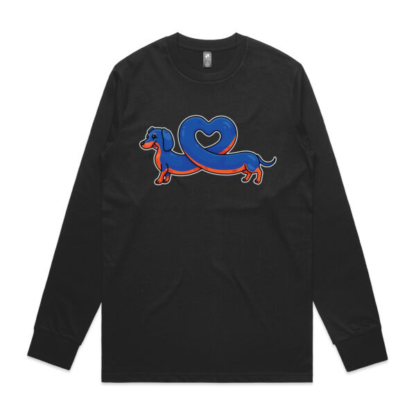 Sausage Dog - Stretch Heart - Black & Tan - AS Colour - Classic L/S Tee Thumbnail