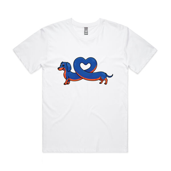 Sausage Dog - Stretch Heart - Black & Tan - AS Colour - Mens Staple Minus Tee  Thumbnail