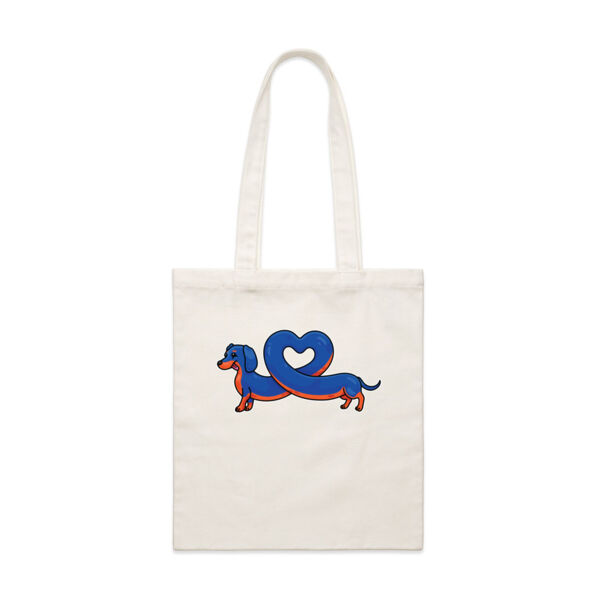 Sausage Dog - Stretch Heart - Black & Tan - AS Colour - Parcel Tote (Smallest) Thumbnail