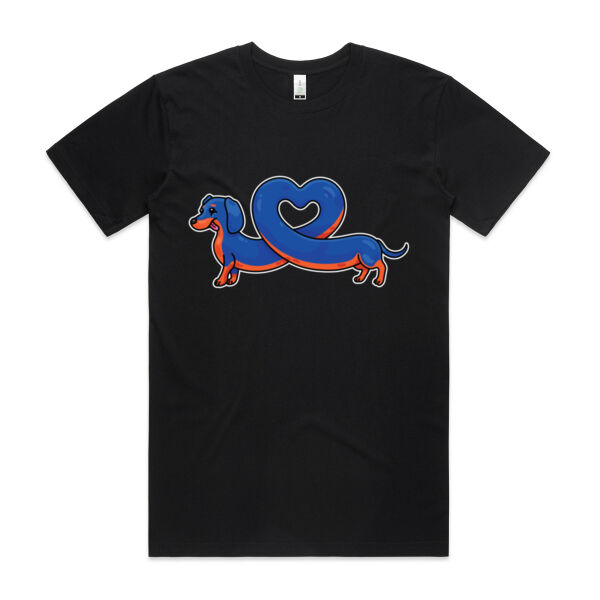 Sausage Dog - Stretch Heart - Black & Tan - AS Colour - Organic Staple Tee Thumbnail