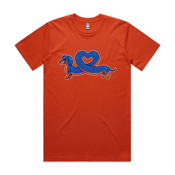 Sausage Dog - Stretch Heart - Black & Tan - AS Colour - Classic Tee Thumbnail