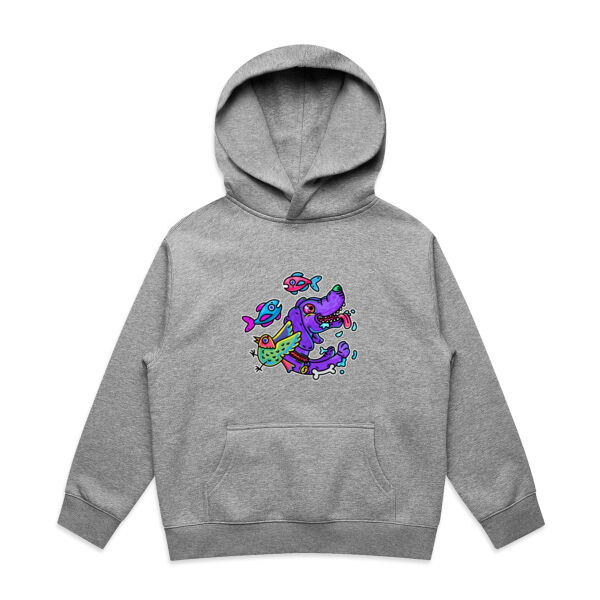 Purple Paw n Friends - AS Colour - Youth Relax Hood Thumbnail