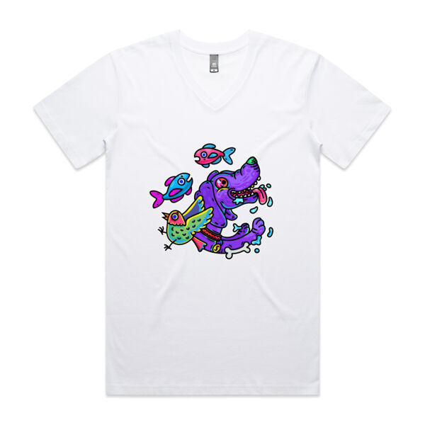 Purple Paw n Friends - AS Colour - Men's Staple V-Neck Thumbnail