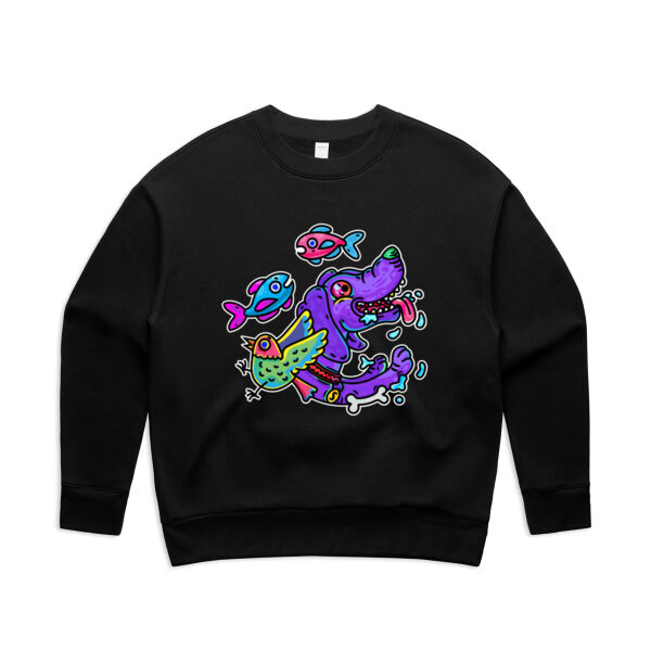 Purple Paw n Friends - AS Colour - Women's Relax Crew Thumbnail