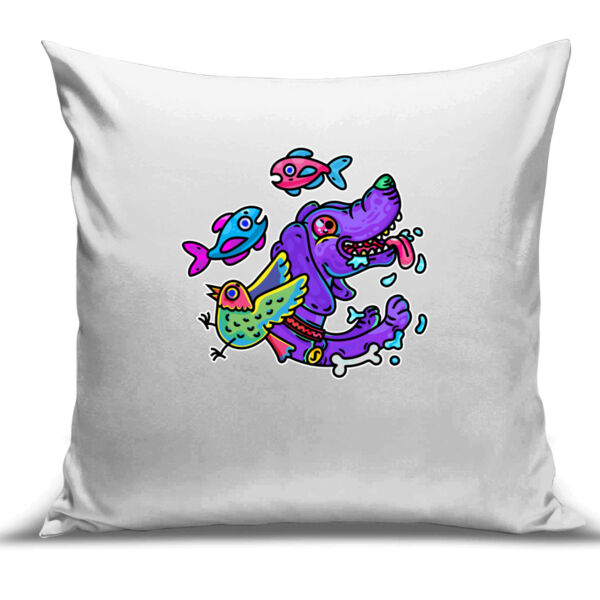 Purple Paw n Friends - Cushion Cover - 100% Linen Thumbnail