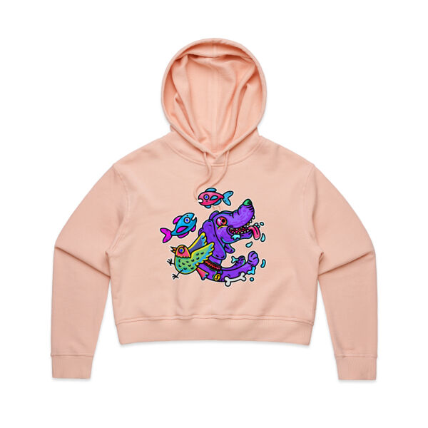 Purple Paw n Friends - AS Colour - Women's Crop Hood Thumbnail