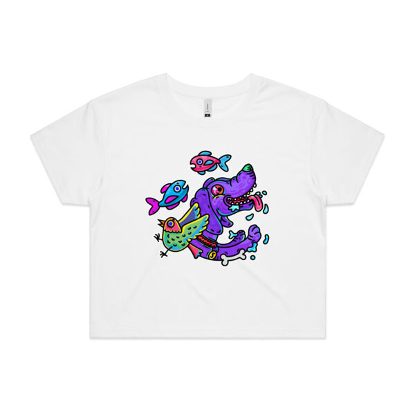 Purple Paw n Friends - AS Colour - Women's Crop Tee Thumbnail