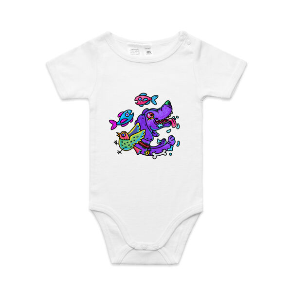 Purple Paw n Friends - AS Colour - Organic Baby 'Mini-me' Onesie Romper Thumbnail
