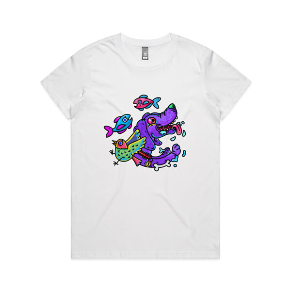 Purple Paw n Friends - AS Colour - Women's Maple Tee Thumbnail