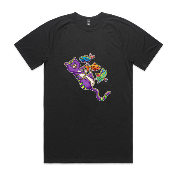 Purple Cat - Revamped - Version 2 - Catastrophic Pets Frenzy - AS Colour - Staple Active Blend Tee Thumbnail
