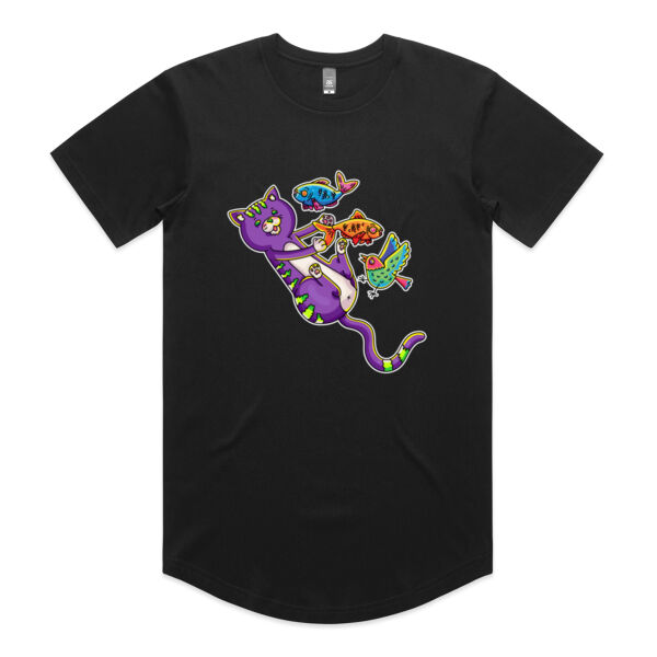 Purple Cat - Revamped - Version 2 - Catastrophic Pets Frenzy - AS Colour - Staple Curve Tee Thumbnail