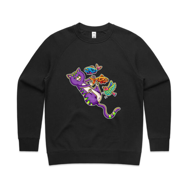 Purple Cat - Revamped - Version 2 - Catastrophic Pets Frenzy - AS Colour - Women's Supply Crew Thumbnail