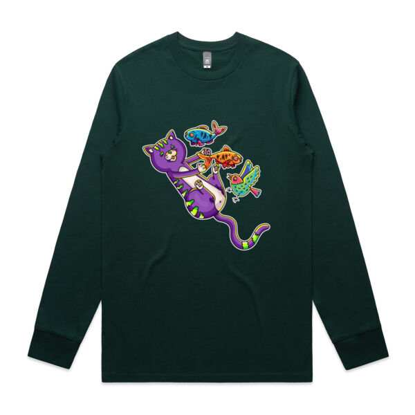 Purple Cat - Revamped - Version 2 - Catastrophic Pets Frenzy - AS Colour -  Men's Staple L/S Tee  Thumbnail