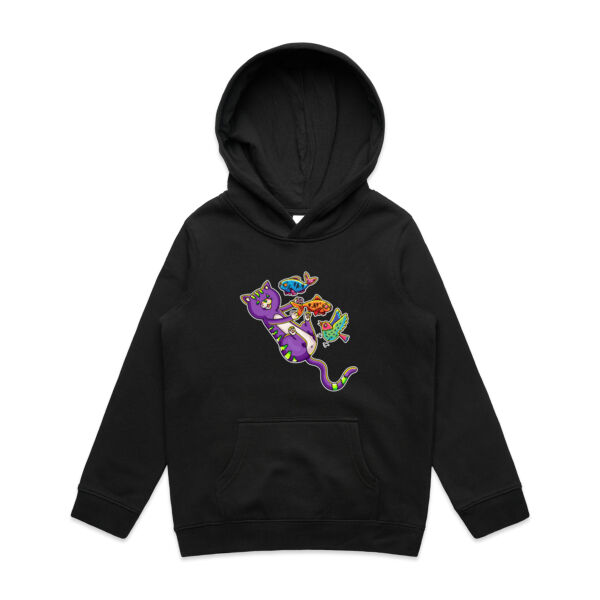 Purple Cat - Revamped - Version 2 - Catastrophic Pets Frenzy - AS Colour - Youth Supply Hood Thumbnail