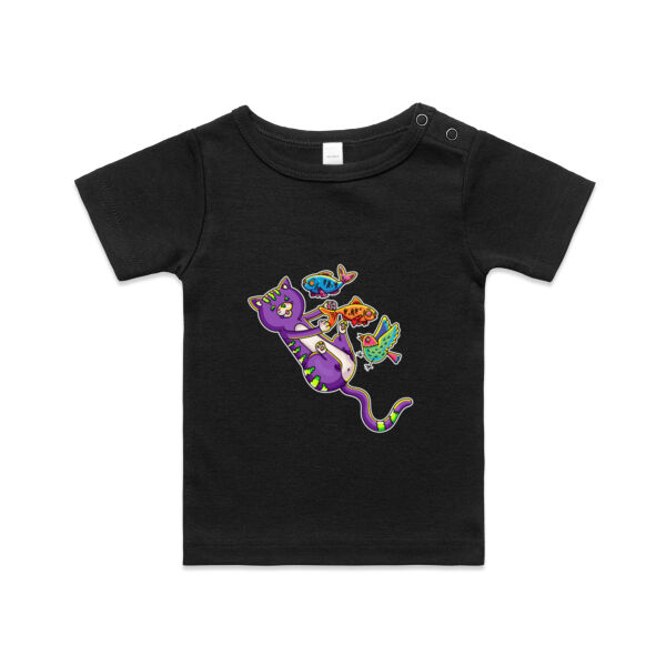 Purple Cat - Revamped - Version 2 - Catastrophic Pets Frenzy - AS Colour - Organic Infant Wee Tee Thumbnail