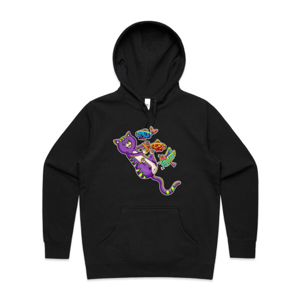 Purple Cat - Revamped - Version 2 - Catastrophic Pets Frenzy - AS Colour - Women's Stencil Hood Thumbnail