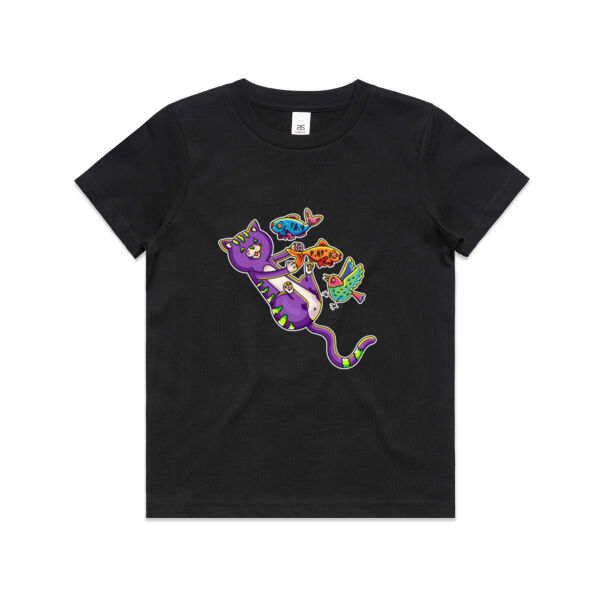 Purple Cat - Revamped - Version 2 - Catastrophic Pets Frenzy - AS Colour - Kids Youth Tee Thumbnail