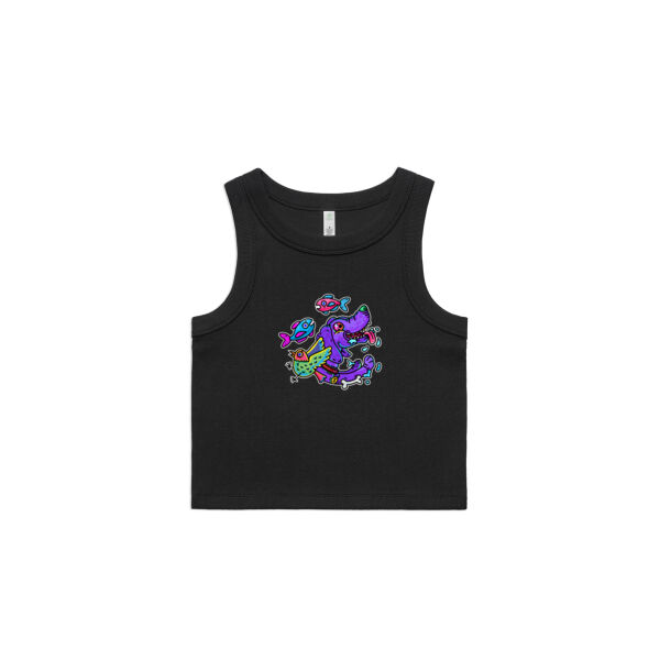 Purple Paw n Friends - AS Colour - Wo's Organic Rib Crop Tank Thumbnail