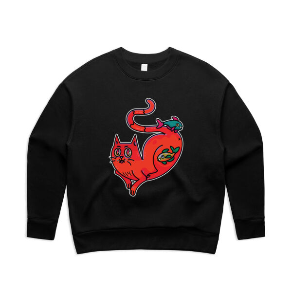 Purrfect Friendships - V2 - AS Colour - Women's Relax Crew Thumbnail