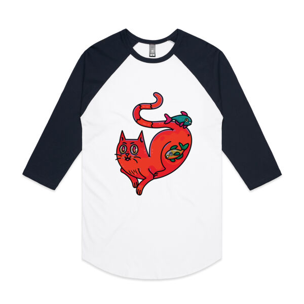 Purrfect Friendships - V2 - AS Colour - 3/4 Raglan Baseball Sleeve Tee Thumbnail