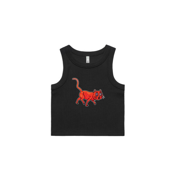 Derp City, Population Kitty! - AS Colour - Wo's Organic Rib Crop Tank Thumbnail