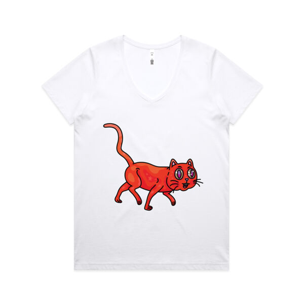 Derp City, Population Kitty! - AS Colour - Women's Maple V Neck Tee Thumbnail