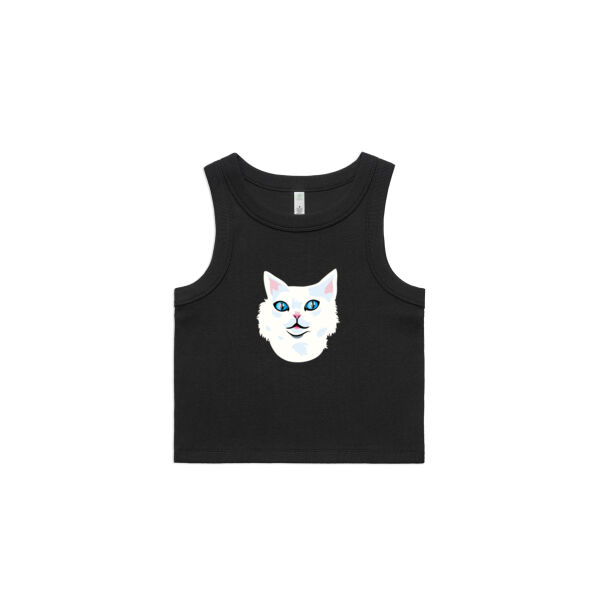 Snowy Cat - AS Colour - Wo's Organic Rib Crop Tank Thumbnail