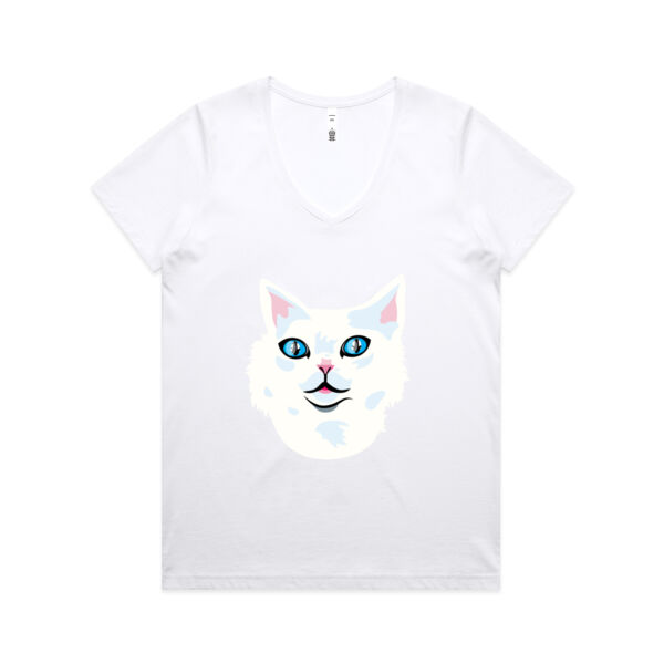 Snowy Cat - AS Colour - Women's Maple V Neck Tee Thumbnail