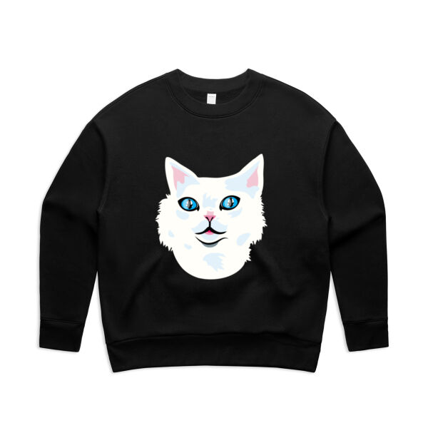Snowy Cat - AS Colour - Women's Relax Crew Thumbnail